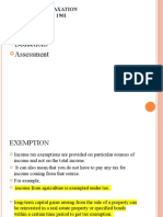 Exemptions Deductions Assessment: Principles of Taxation Income Tax Act 1961