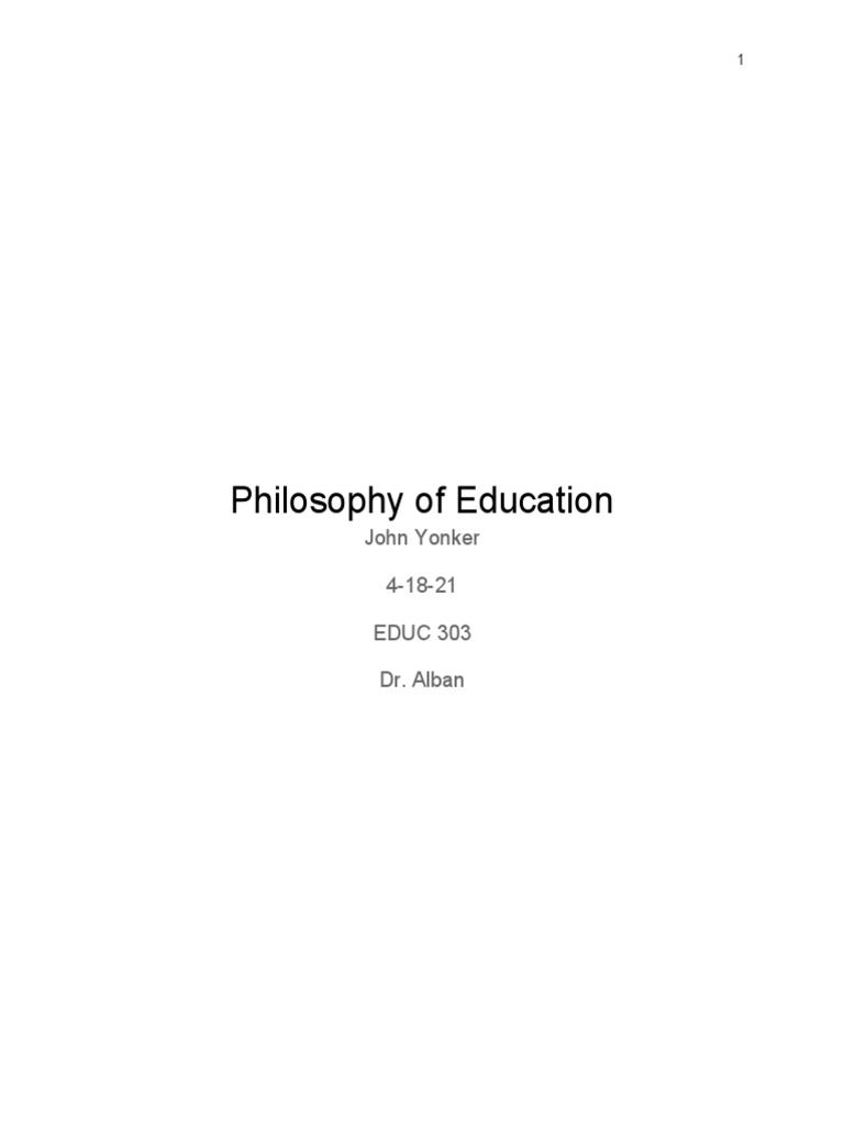 Philosophy of Education PDF