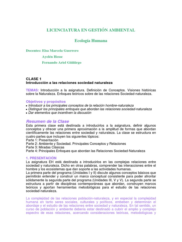 EH Clase 1 2022 | PDF | Naturaleza | Entorno natural