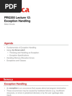 PRG355 - Lecture - 12 - Exception Handling