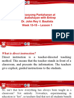 Edukasyong Pantahanan at Pangkabuhayan With Entrep Dr. John Rey V. Bautista Week 13-15 - Lesson 1