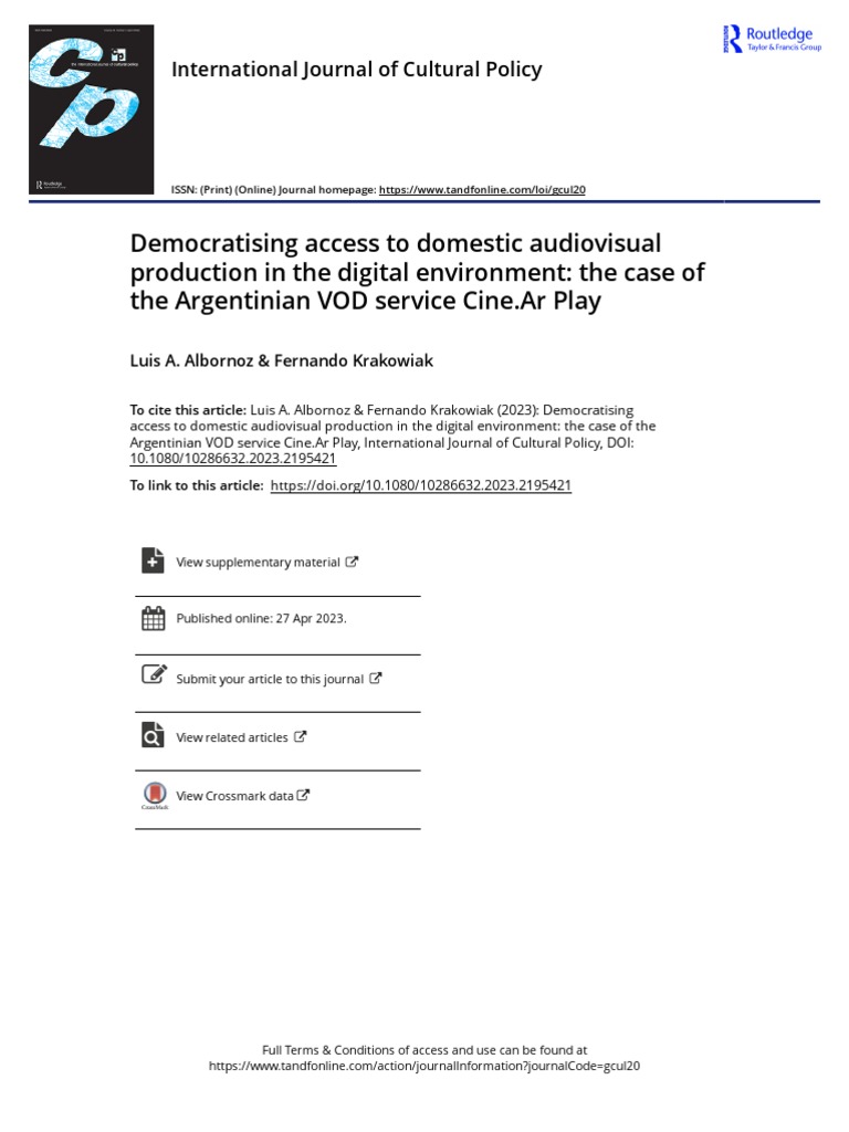 Democratising Access To Domestic Audiovisual Production in The Digital ...