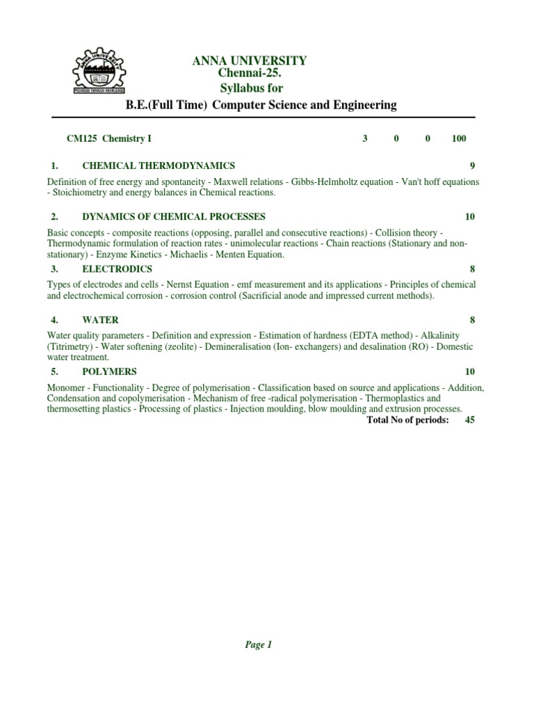 Anna University CSE Syllabus 2025 | PDF | Differential Calculus | Equations