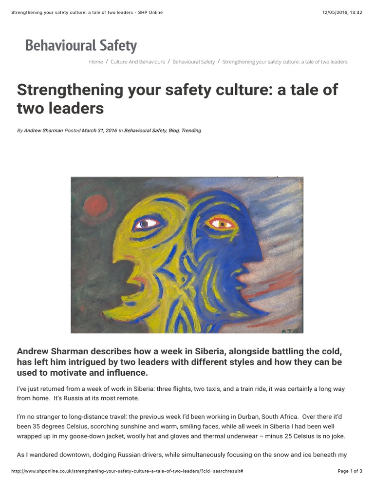 Leadership Styles in Safety Culture | PDF