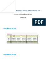 Synergy Arena International LTD: 3 Years Perpective Business Plan APRIL 2023