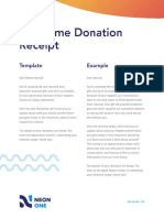 One-Time Donation Receipt: Template Example