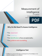 Measurement of Intelligence: Dr. Anuradha Rai Associate Professor (B.Ed Dept) Harish Chandra P.G. College Varanasi