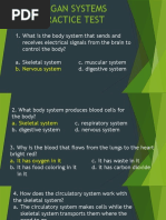 Organ Systems Practice Test