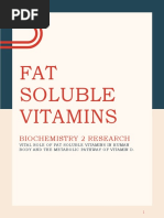 FAT Soluble Vitamins: Biochemistry 2 Research