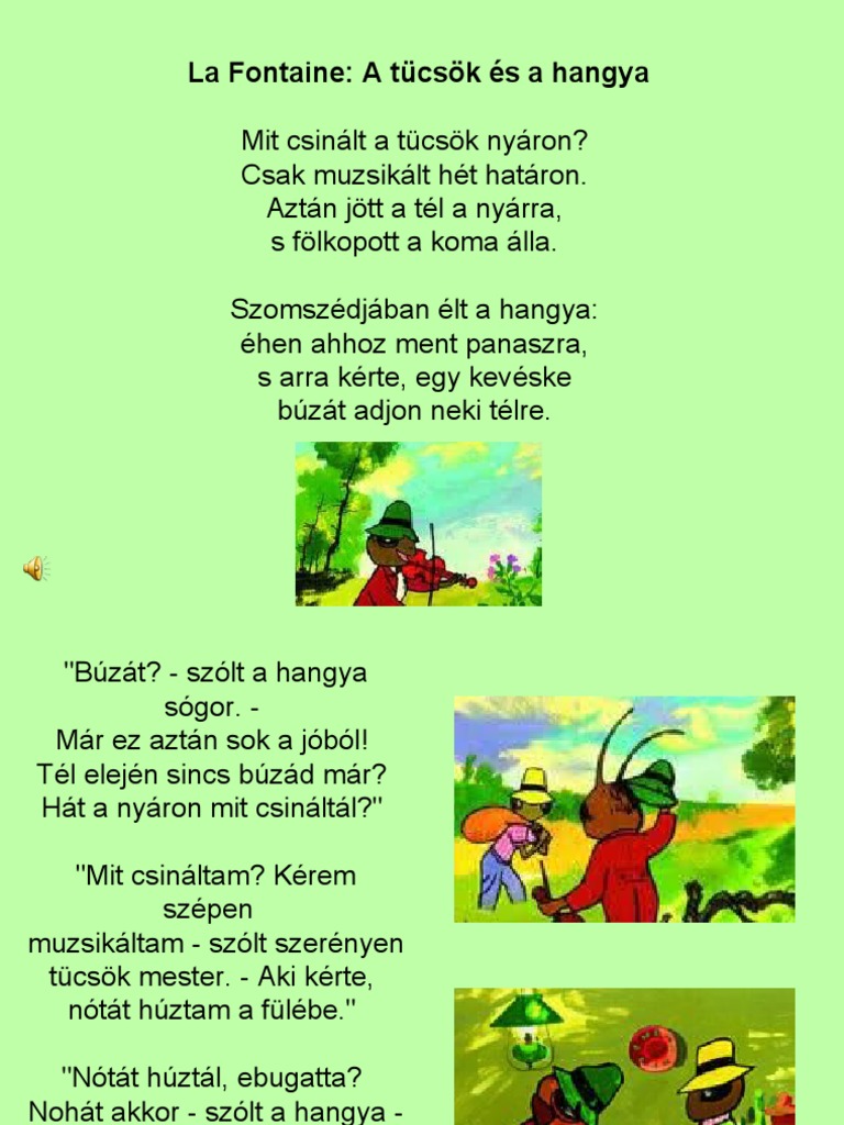 Tücsök És A Hangya | PDF