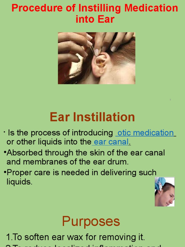 Procedure of Instilling Medication Into Ear PDF