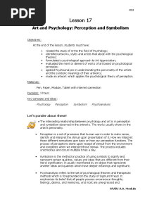 UNIT IX LESSON 17 Art and Psychology Perception and Symbolism