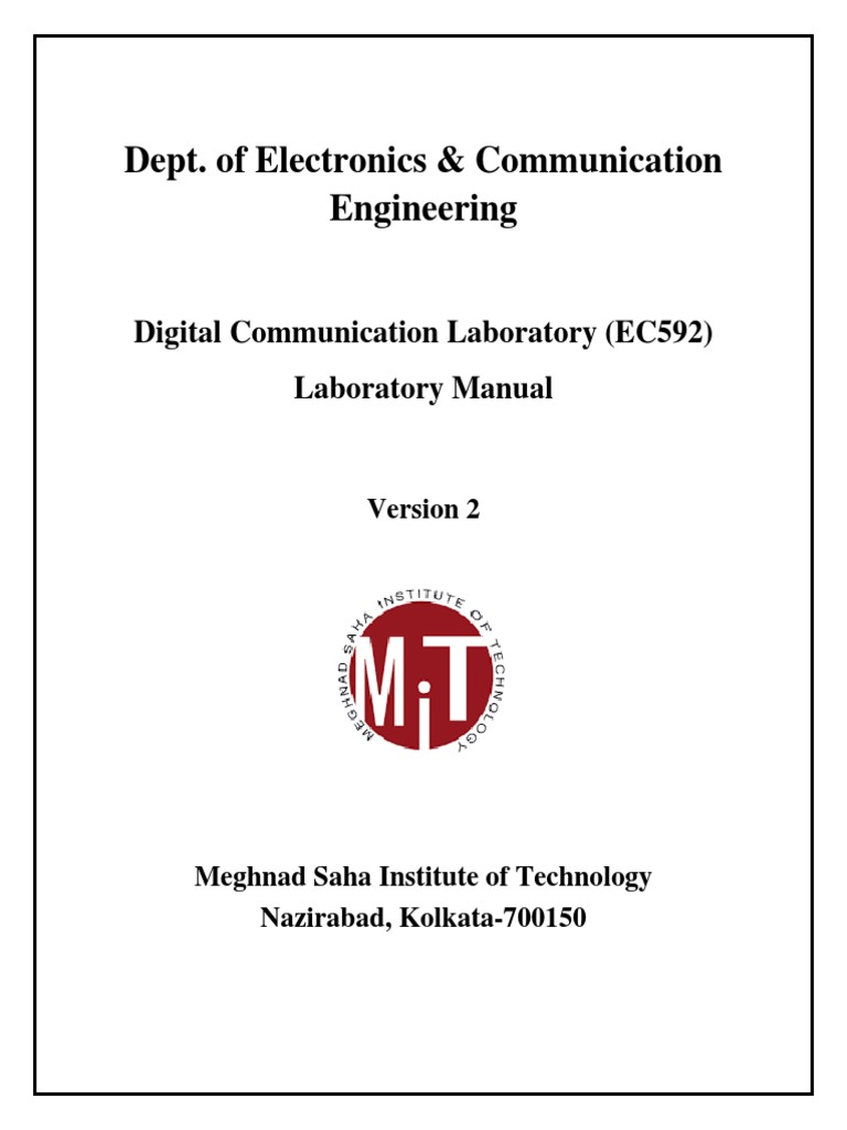 Digital Communication Laboratory Manual Ec592 PDF Modulation