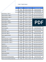 Csec Timetable: Subject Day Time Session Dates