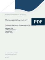 What Job Would You Apply To?: Findings On The Impact of Language On Job Searches