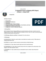 U.S. Navy Office of Naval Intelligence Threat To Shipping (WTS) Report, 29 March - 26 April 2023