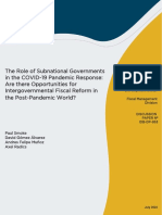 The Role of Subnational Governments in The Covid 19 Pandemic Response Are There Opportunities For Intergovernmental Fiscal Reform in The Post Pandemic World