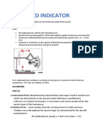 Air Speed Indicator: Asi Errors Ipm CD 1.instrument Error Manufacturing Imperfections and Usage Result in Small Errors