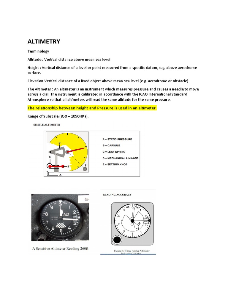ALTIMETRY | PDF | Altimeter | Altitude