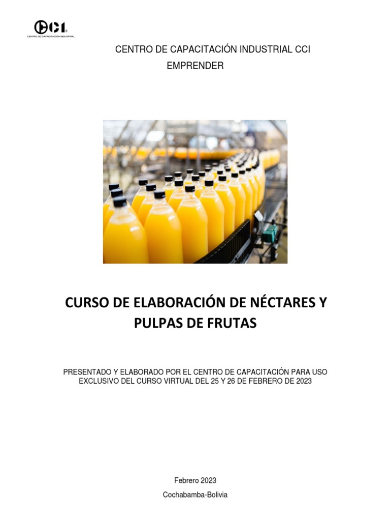 Elaboración de Néctares de Frutas en Bolivia | PDF