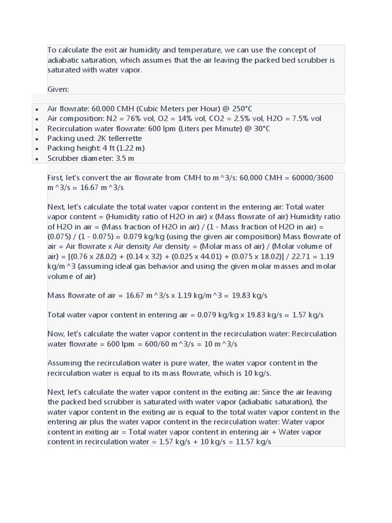 Exit Air Temperature Calculation | PDF | Humidity | Density