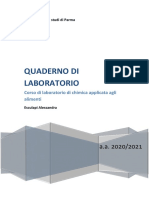 Quaderno Di Laboratorio: Corso Di Laboratorio Di Chimica Applicata Agli Alimenti