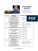 Voice Training Exercises: Please Print Out and Complete Each Day