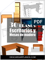 30 Planos de Escritorios y Mesas de Madera en PDF Manual de Carpintería
