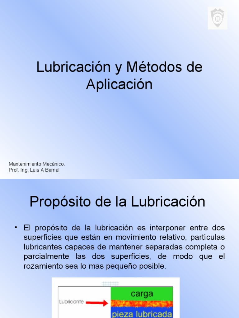 Métodos y Tipos de Lubricación Efectiva | PDF | Fricción | Lubricante