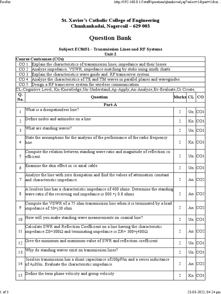 2 Nd Unit Pdf Transmission Line Electrical Impedance