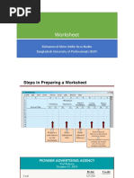 Worksheet: Mohammed Moin Uddin Reza Nadim Bangladesh University of Professionals (BUP)