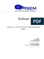 Referat: LEGEA Nr. 131 Din 03.07.2015 Privind Achiziţiile Publice