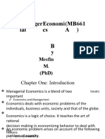 Manager Ial Economi Cs (MB A 661) B Y: Mesfin M. (PHD)