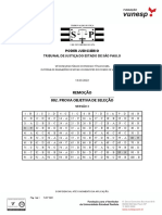 Remoção 002. Prova Objetiva DE Seleção: Tribunal DE Justiça DO Estado DE SÃO Paulo
