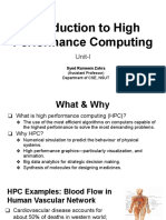 Introduction To High Performance Computing: Unit-I