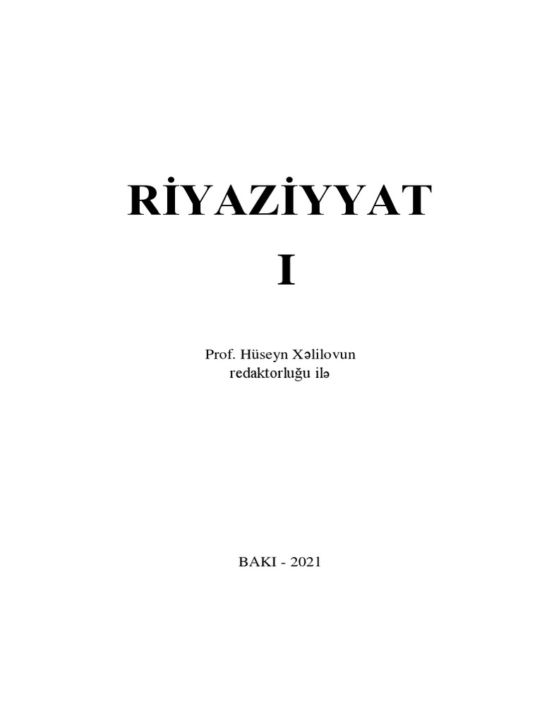 Riyaziyyat Hisse1 Pdf