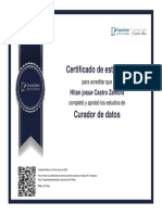Certificado de Estudios: Hitan Josue Castro Zamora