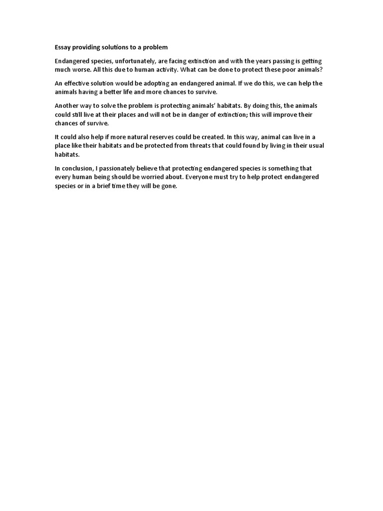 Solutions for Protecting Endangered Species | PDF