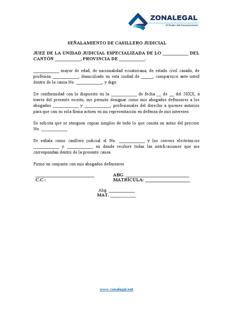 2.92.escrito para Senalamiento de Casillero Judicial PDF