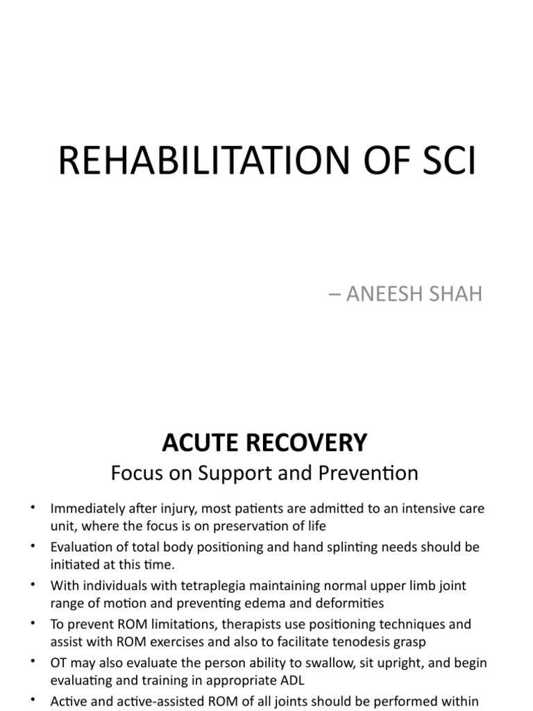 Rehabilitation of Sci Aneesh Shah PDF Anatomical Terms Of Motion