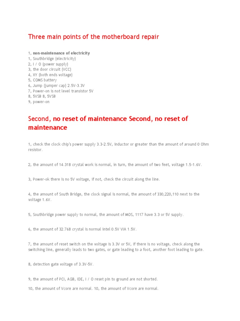 Image showcasing Motherboard Repair: Key Troubleshooting Steps | PDF
