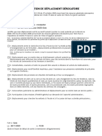 Attestation de Déplacement Dérogatoire: Betty Bonutto 21/07/2008 Montpellier 23 Rue Henri Barbusse 34200 Sete