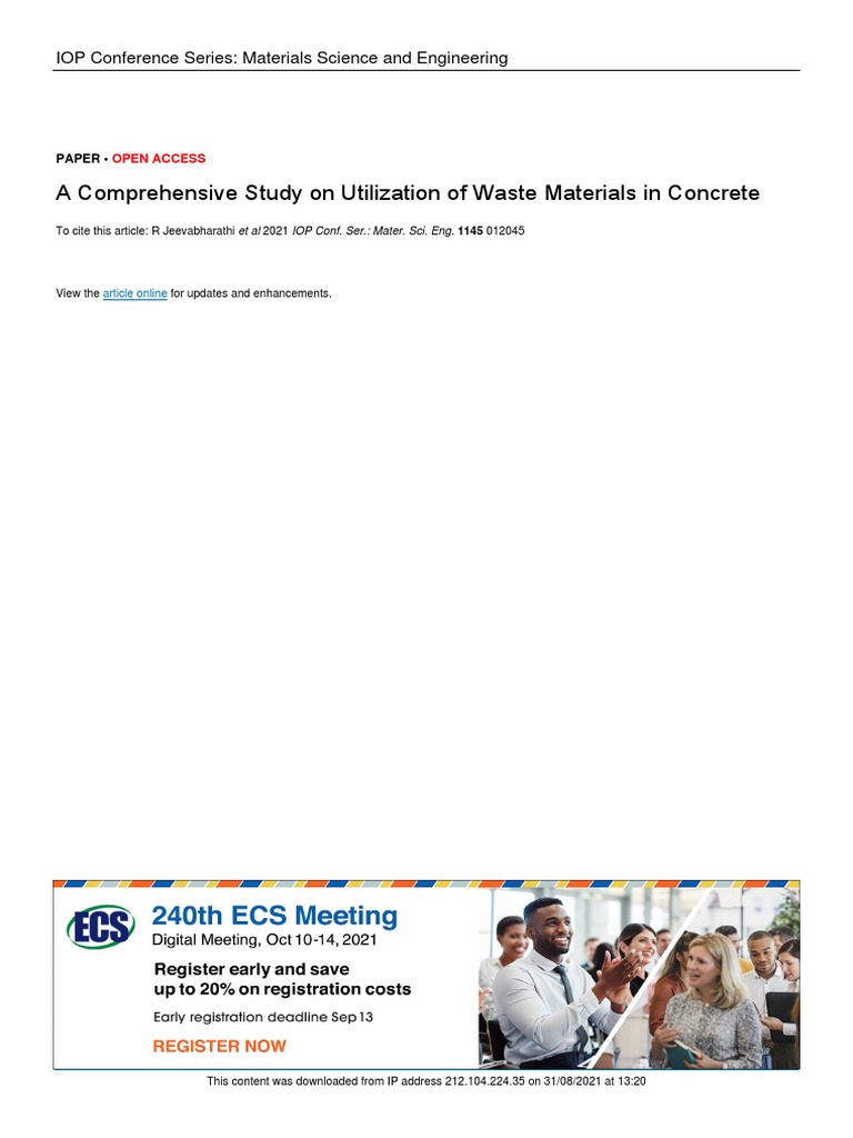Waste Materials in Concrete Utilization | PDF