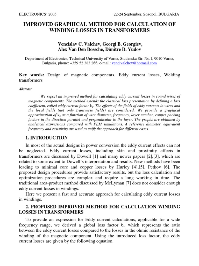 Eddy Current Losses in Transformers | PDF | Transformer | Electrical ...