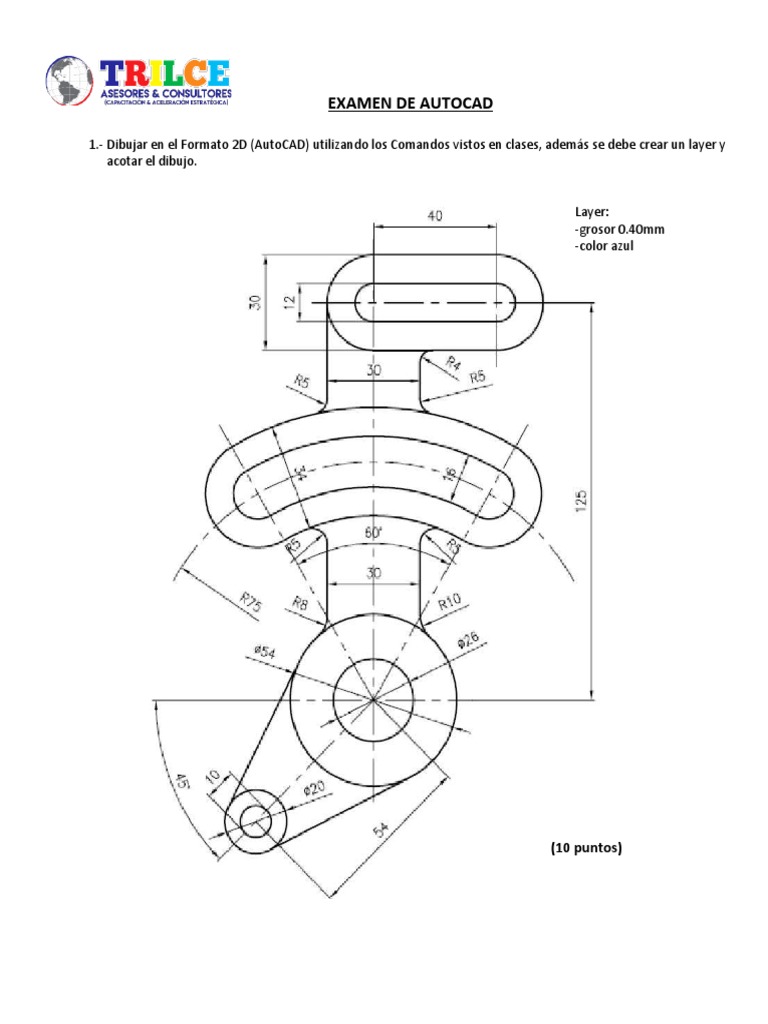 Examen Práctico de AutoCAD 2D y 3D | PDF