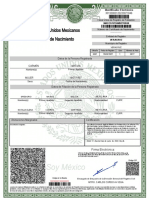 Estados Unidos Mexicanos Acta de Nacimiento: Identificador Electrónico Folio A30 5965043