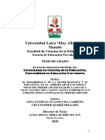 El Desarrollo de La Motricidad Fina y Su Influencia en El Aprendizaje de Los Niños-As Del Primer Año Escolar. Escuela Elo 1