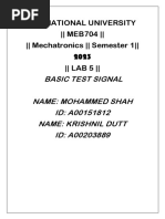 Mechatronics Basic Test Signal Lab Report