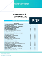 Bacharelado em Administração - Componentes Curriculares