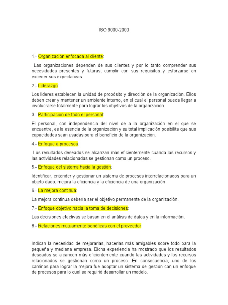 ISO 9000:2000 - Sistema de Gestión de Calidad | PDF | Calidad ...